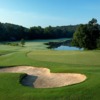 A view of a green with water and bunkers coming into play at Barnsley Resort.