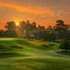 A aunset view of the 9th green at Legacy Nine from Heritage Golf Links.