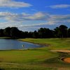 A view of green #18 with water coming into play at Houston Lake Country Club