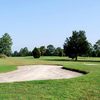A view of a hole guarded by bunker at Folkston Golf Club