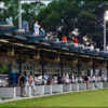 A view of the driving range tees at Peachtree Family Golf Center