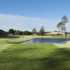 A view from tee #18 and clubhouse in background at Hawk's Point Golf Club