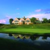 A view over the water of a green at Settindown Creek Course from Ansley Golf Club.