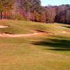 An autumn view of hole #16 at Towne Lake Hills Golf Club