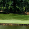 A view of a green with water coming into play at Hawks Ridge.