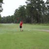 A view of a tee at Moody Quiet Pines Golf Course.