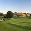 A view of the 18th green and the clubhouse in background at Dunwoody Country Club.