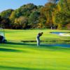 A fall day view of a green from Georgia Club.