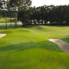 A view of a well protected green at Georgia Veterans Memorial Golf Course from Lake Blackshear Resort & Golf Club.