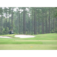 The seventh hole at the Lakes Golf Course at Laura Walker State Park in Waycross, Ga., is a hard, dogleg right, with the corner guarded by a bunker.